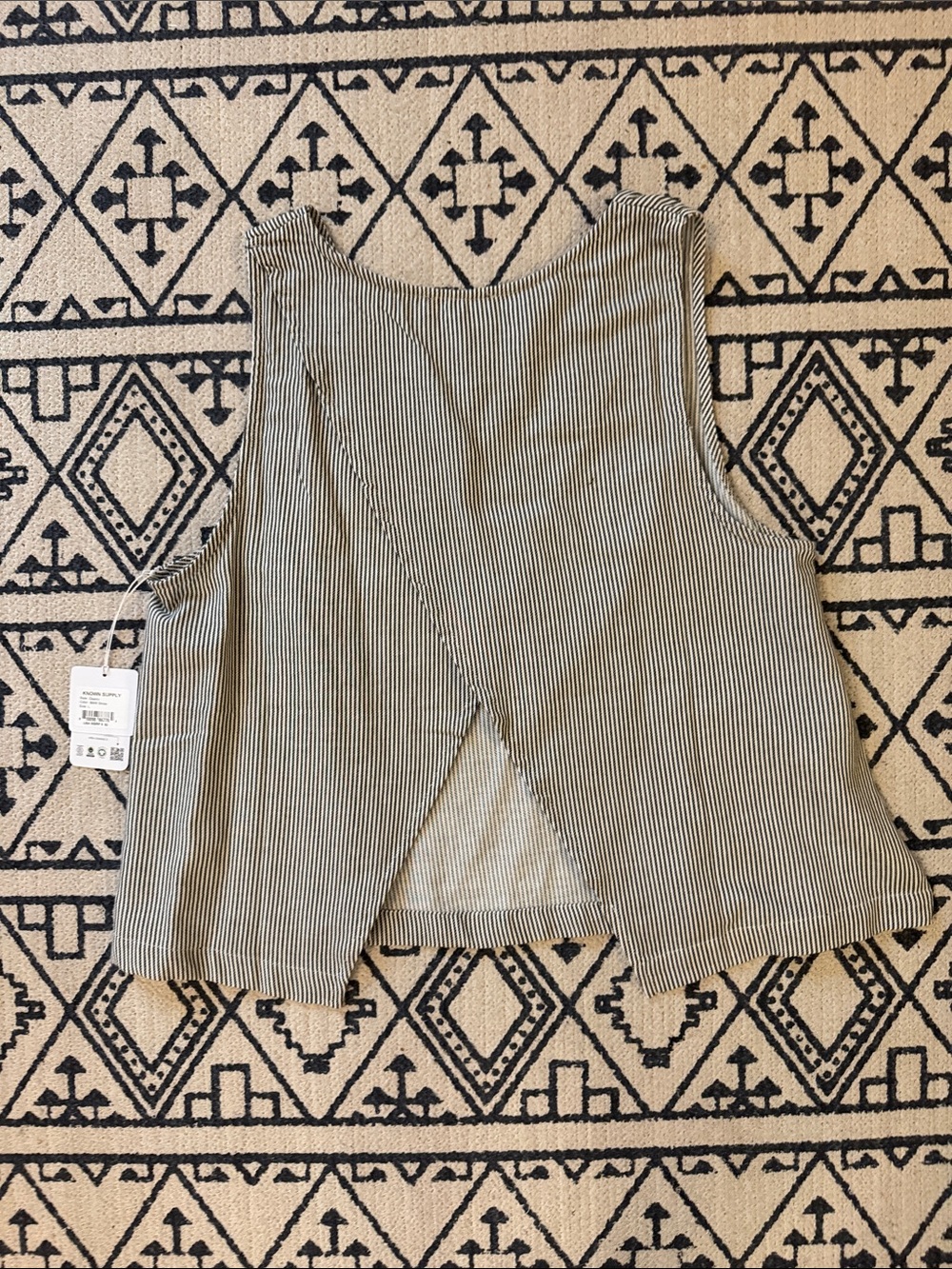 Known Supply Black & White Striped Cropped Tank Top Organic Cotton L - Picture 7 of 8